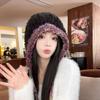 Women's Korean Style Gradient Plush Hat - Ear Protection, Thick, Versatile, Face Slimming Knit for Autumn & Winter