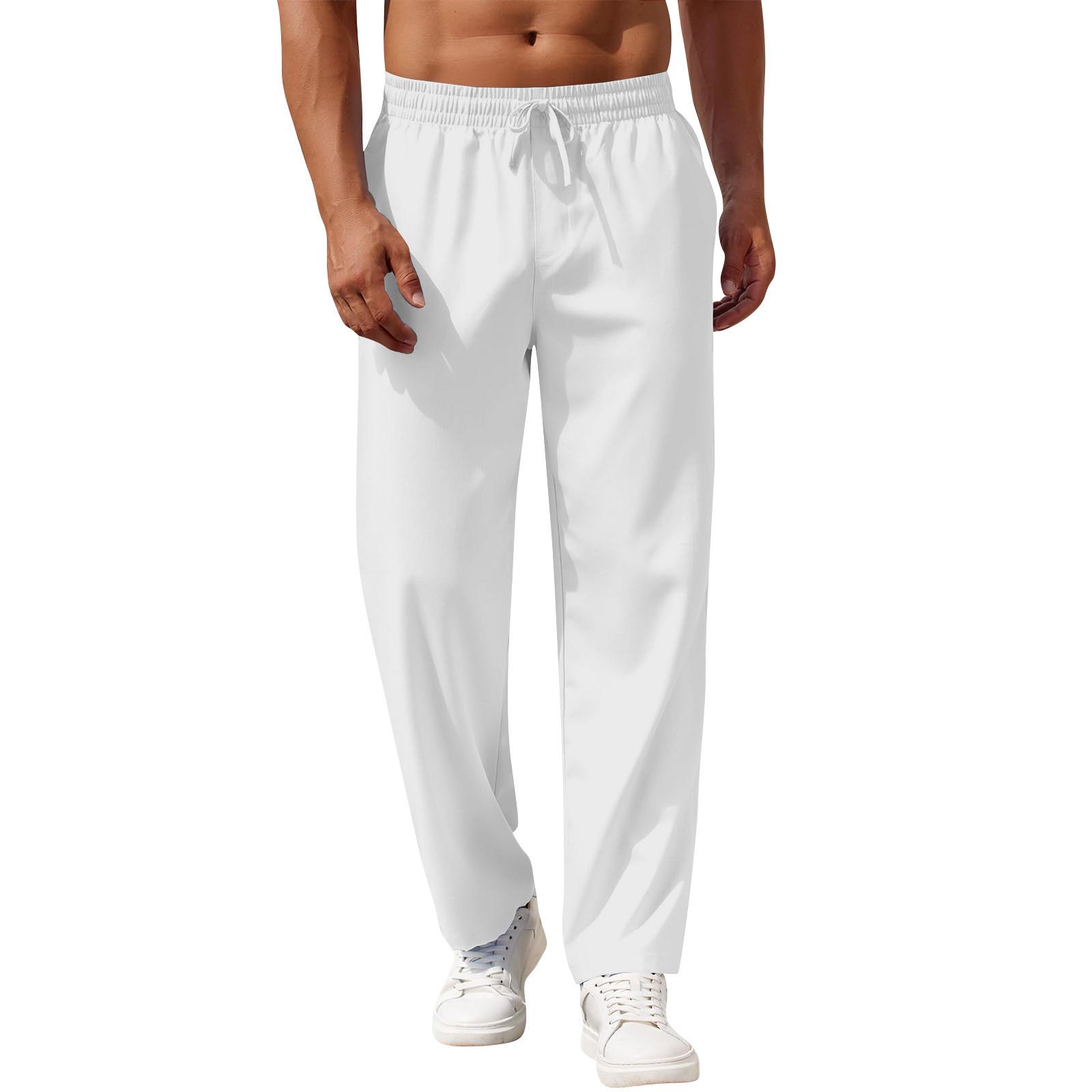

Мужские комбинезоны, повседневные брюки с несколькими карманами и завязками, походные брюки, хлопковые саржевые брюки XL белый