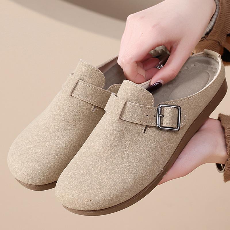

Spring new soft sole comfortable retro bag head half slippers women s shoes mother shoes one pedal single shoes 41