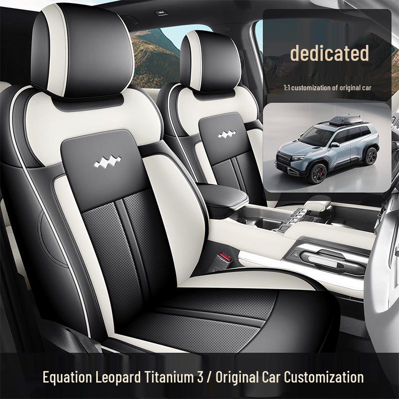 Equation Leopard Titanium 3 Full Leather Breathable Car Seat Cover for All Seasons