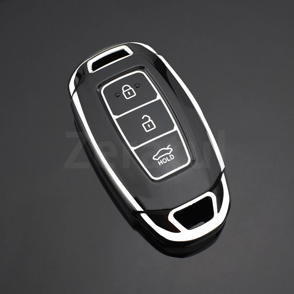 3/4/5 Button Tpu Car Key Case Cover Keychain For Hyundai Kona Encino Solaris Azera Grandeur Ig Accent I30 Ix35 Santa Fe Palisade