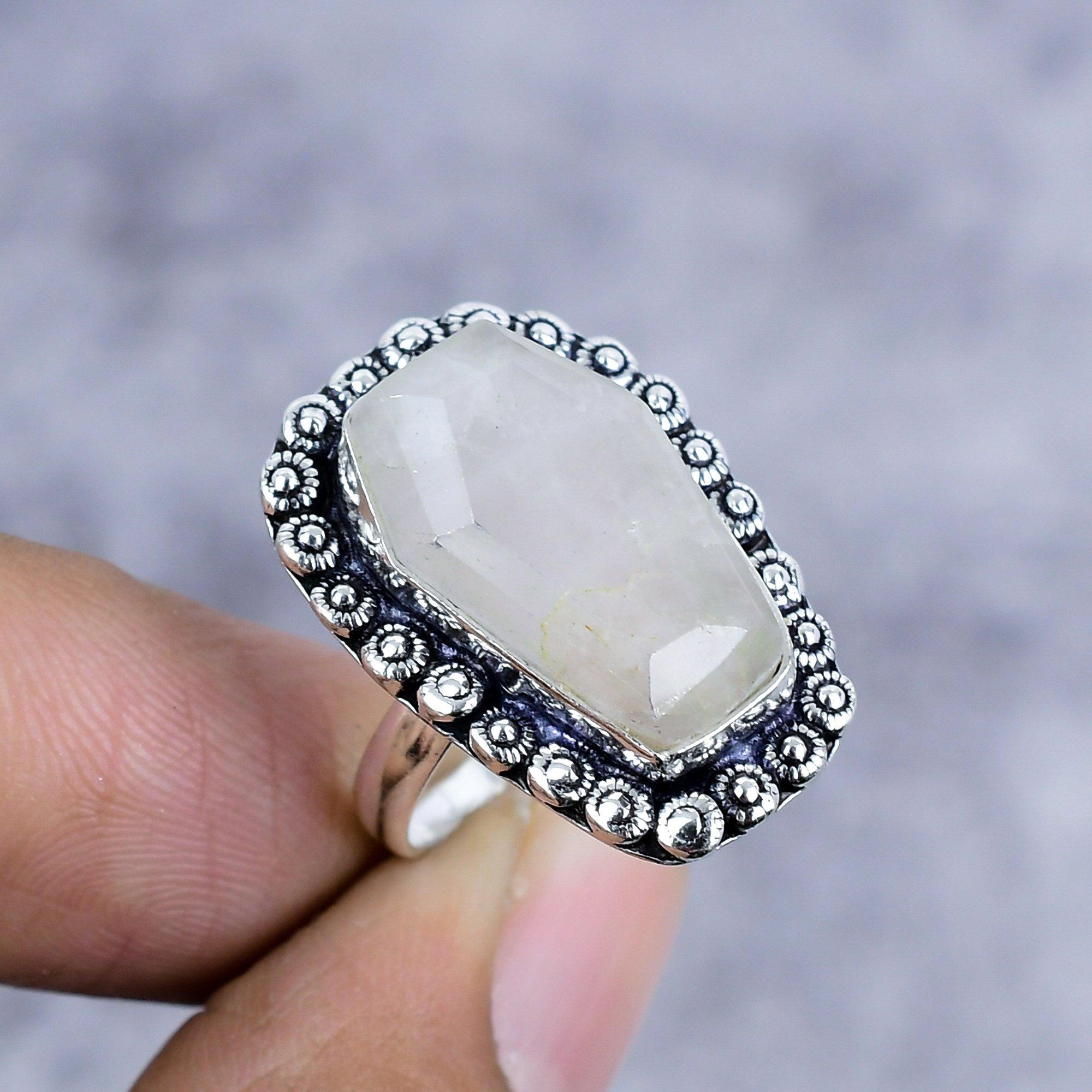 

Golden Rutile Gemstone Handmade 925 Sterling Silver Jewelry Ring Size 7.5 M-2614