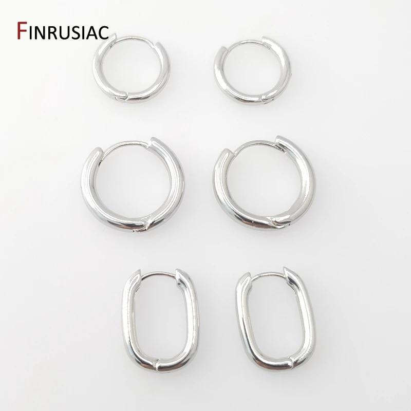 3 Styles Fashion Rhodium/Gold Plated Simple Hoop Earrings for Women Circle Piercing Round Ring Earrings Wholesale