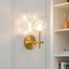 Crystal Gold Simple Modern Dining Room Bedroom Stairs Balcony Light Luxury Pure Copper Kinkiet (bulb Not Included)
