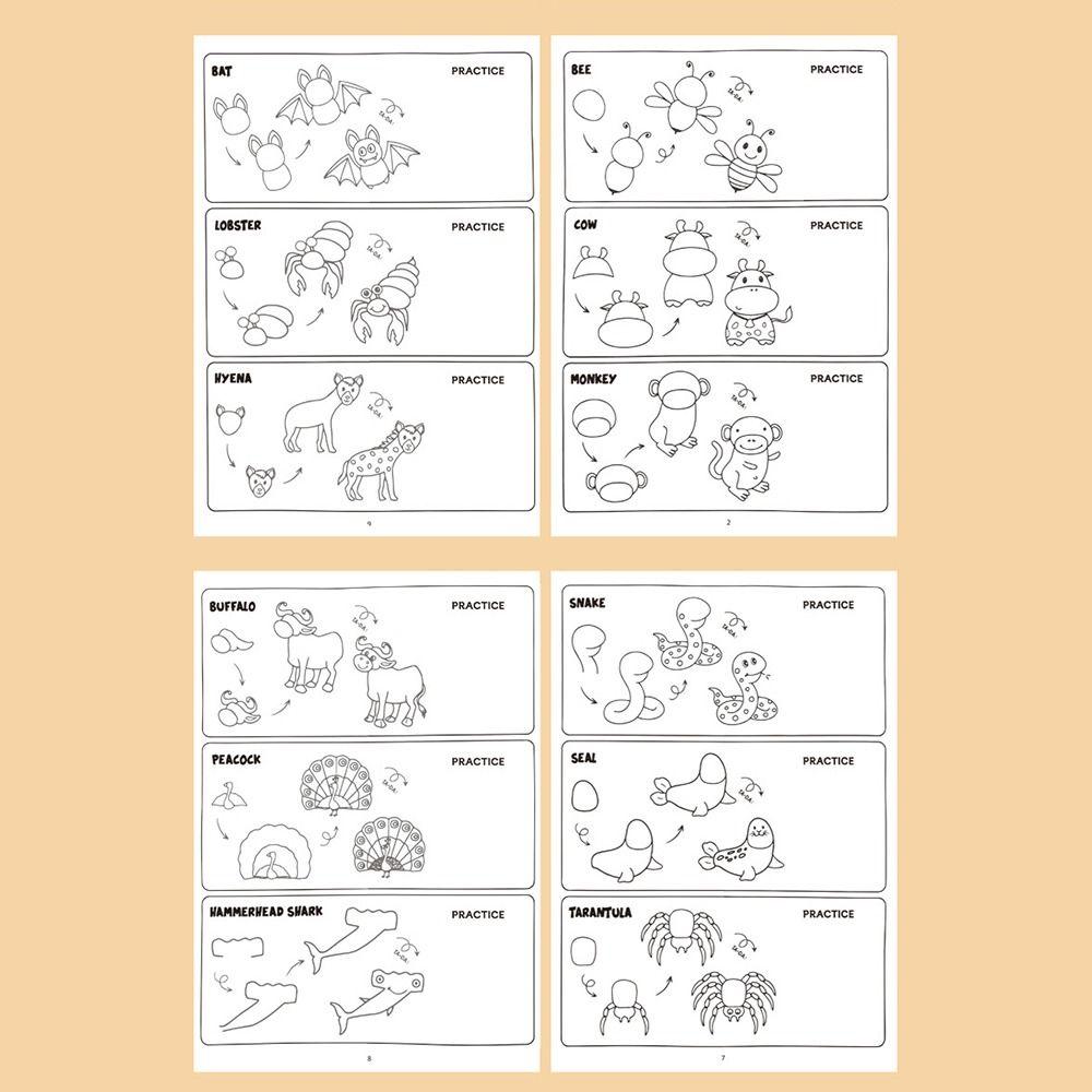 Step-by-Step Guide Animals Drawing Book Figure Templates Painting Book  Kids Activities