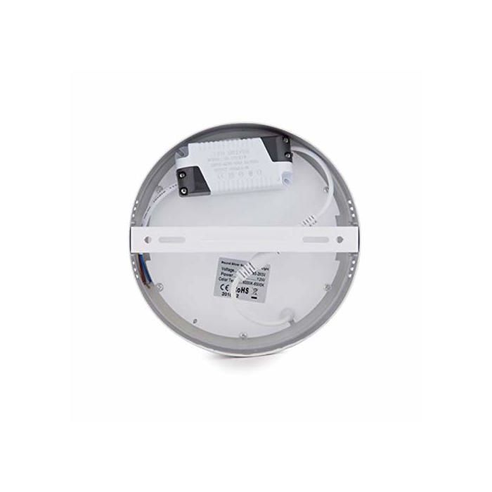 Spot LED encastré rond - Iluminación Ibérica - Lot de 5 - 7 W - Cadre argenté - Lumière chaude (3200K)