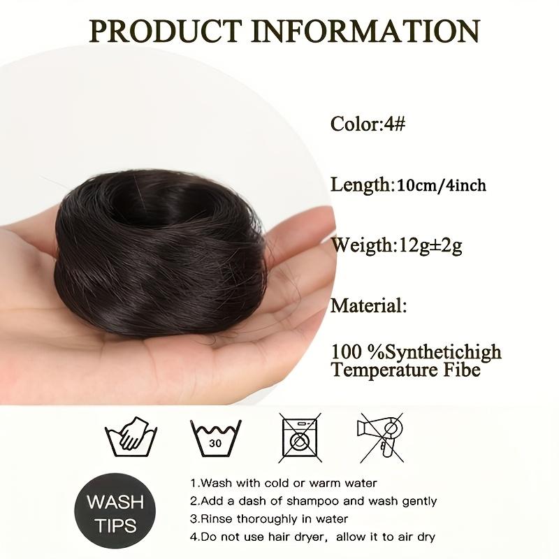 Snadno nositelná syntetická paruka na vyčesaný účes Vlasy Elegantní rovný drdol Vlasy s gumičkou Tepelně odolné vlákno Vlasové příčesky