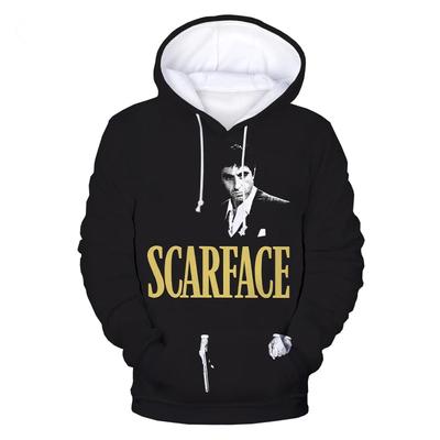 Scarface Film 3D Nyomtatott Kapucnis Pulóverek Férfi Női Divatos Utcai Túlméretezett Melegítők Kapucnis Férfi Pulóverek Melegítő Férfi Ruházat