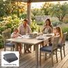 Outdoor Chair Seat Cushions Set of 2, Garden Chair Cushions with 7cm Thick Foam & Ties, Dark Grey