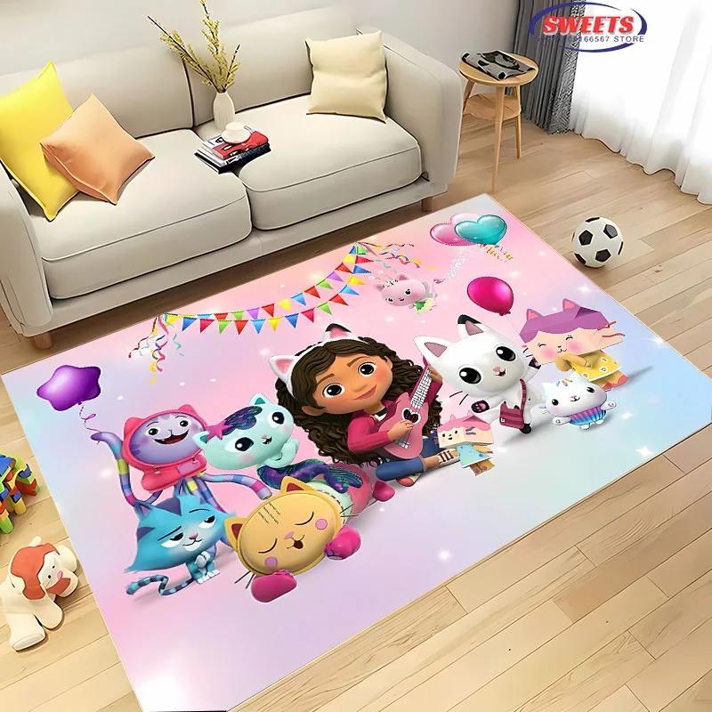 Covor Disney Gabbys Dollhouse, Covor pentru Living Dormitor, Covoraș Decorativ pentru Canapă Bucătărie, Covoraș de Ușă pentru Copii Antiderapant de Podea Durabil, Cadou