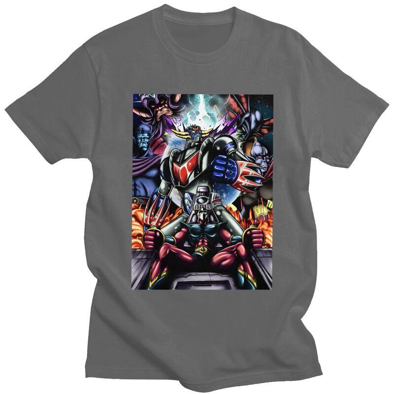 Custom Grendizer T Shirt for Men Pure Cotton Tshirt Tees Goldorak Goldrake Ufo Robot Tshirts Slim Fit Clothing