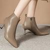 Fashion Short boots, temperament, high heels, women's pointed toes, thin heels, spring and autumn small follow-up boots