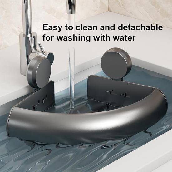 Shower Caddy No Drilling Space Aluminum Anti-Rust Storage Rack with Raised Rails Bathroom Corner Shelf