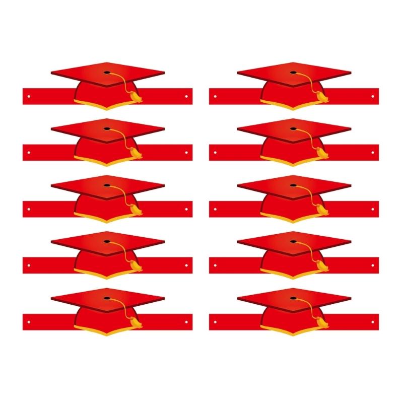 10pcs Colorful Graduation Hat for End Of Year Ceremonies Classroom Supplies Handmade Paper Headwear with Tassels
