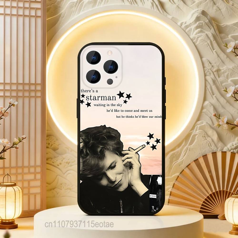 

D-David Blackstar Bowie Phone Case For iPhone 17,16,15,14,13,12,11,Pro,Max,Plus,E,Air,Mini Protective Black Cover iPhone14Plus