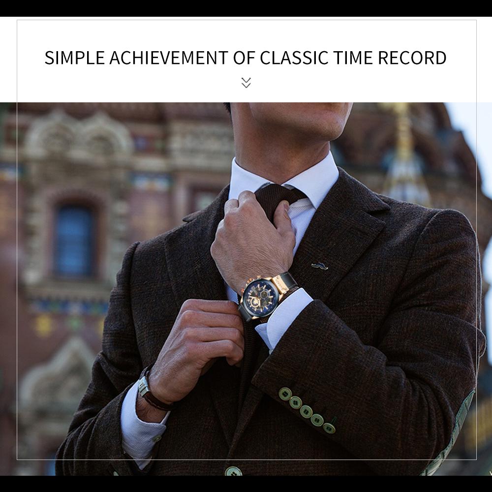 CURREN Watch for Men Top Brand Watches Leather Strap Wristwatch Fashion Chronograph Sport Quartz Clock Male Gift