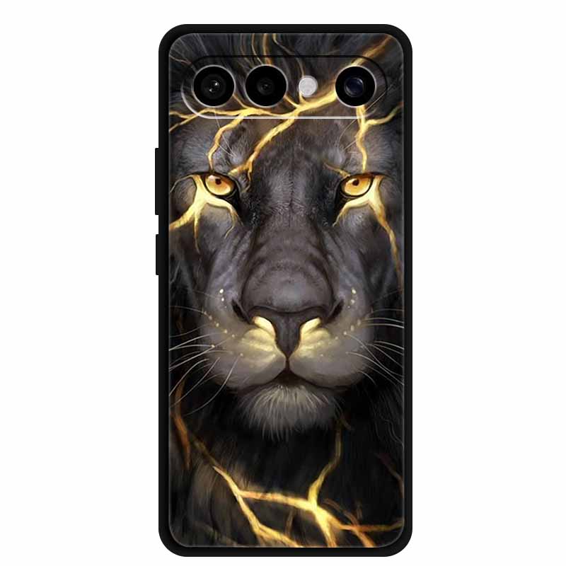 For Vivo S50 Pro Mini Case Lovely Lion Black Bumper Soft Silicone Coque for Vivo S 50 Pro Mini 6.31" Cover TPU Protector Funda