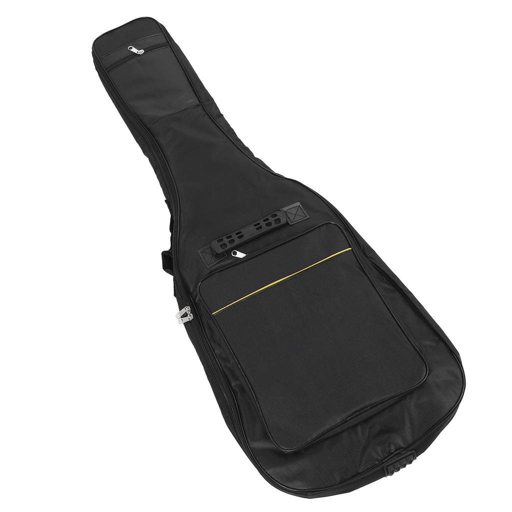 Bolsa para Guitarra Elétrica 39in Acolchoamento 7mm Estojo À Prova d'Água para Apresentação com Alça de Pescoço Bolsos Preto