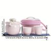 1 Set Portable Travel Tea Set Outdoor Travel Tea Set 1 Pot 4 Cups Teapot Teacup Inch Porcelain Pink Women's Outdoor Camping Portable Storage Bag Trave