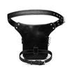 Steampunk Fanny Pack, Men's Rivet Chain Rock Motorcycle Fashi Crossbody Bags, Outdoor Street Trendy Leather Waist Thigh Bags