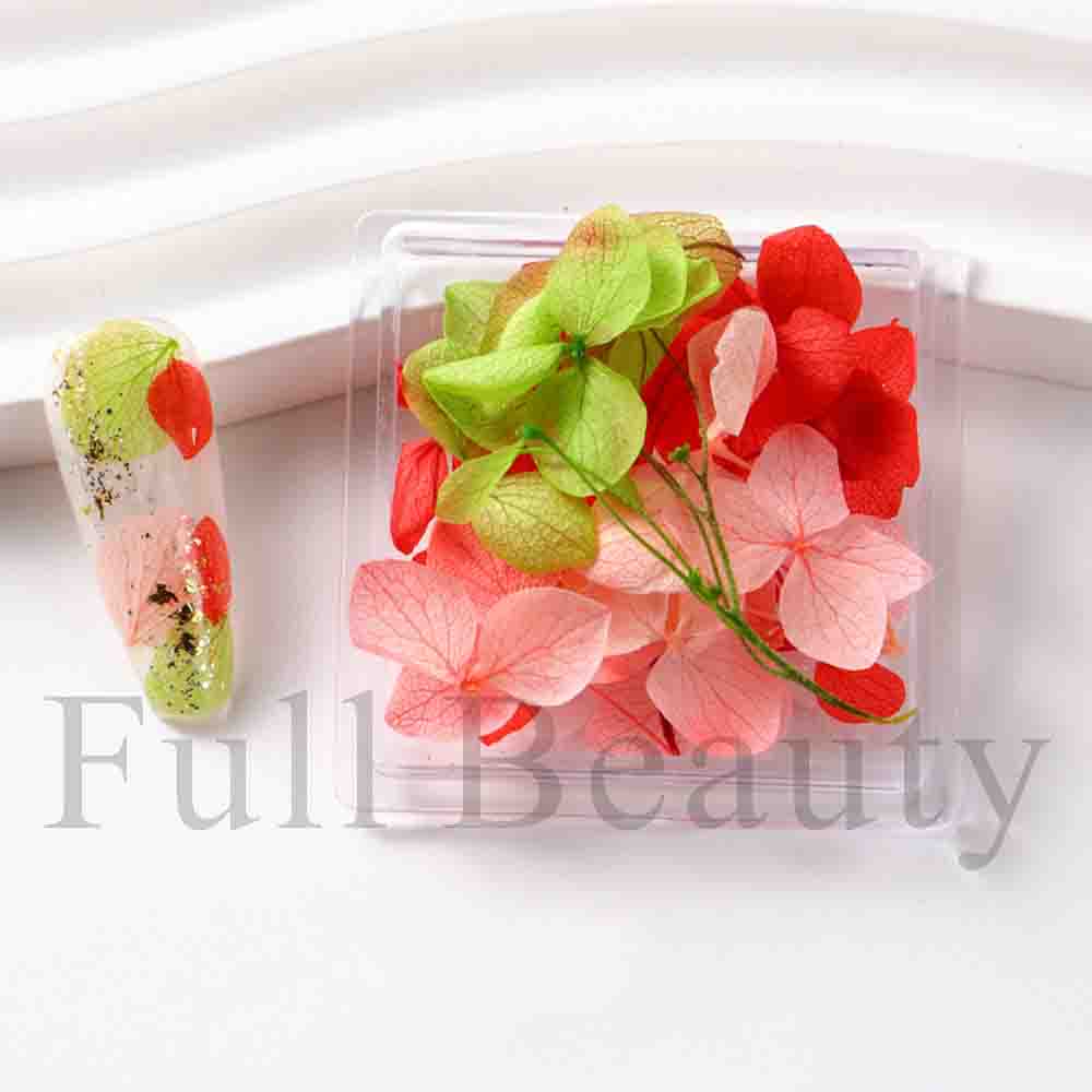 

1 коробка для ногтей, сушеные цветы, натуральные цветочные наклейки, смешанные сухие цветы, сделай сам, наклейки для дизайна ногтей, УФ-гель-лак для маникюра