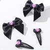 4pieces Skull Bowknot Shape Hair Clip Spring Summer Headwear for Woman Girls Taking Photo Travel Non-Slip Hairpin