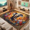 Floral Garden Theme Crystal Velvet Floor Rug Personalized Custom Name Text Warm Carpet Home Decoration