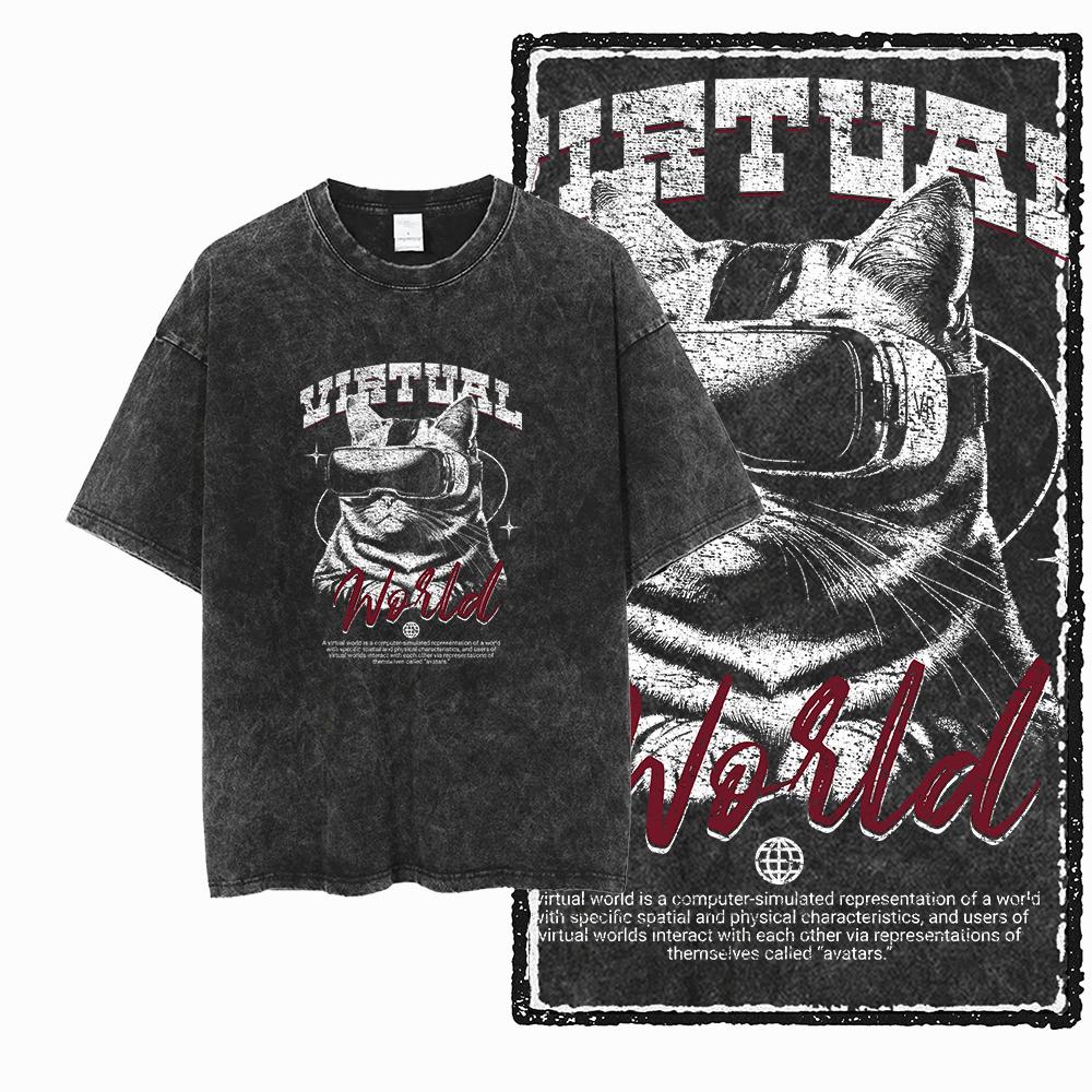 U1 STREE THEME Exclusive Graphic Unisex Cotton Acid Washed T Shirt Cool Vintage Streetwear Men Tshirts Big Size Tee for men