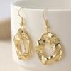 Concise  Golden Plated Irregular Geometric Dangle Earrings for Women Exquisite Jewelry Accessories Retro Pendant Earrings
