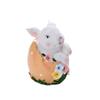 Cute Easter Rabbit Eggs Ornaments Resin Easter Bunny Holding Flower Ornaments Happy Easter Party Decoration Easter Gift