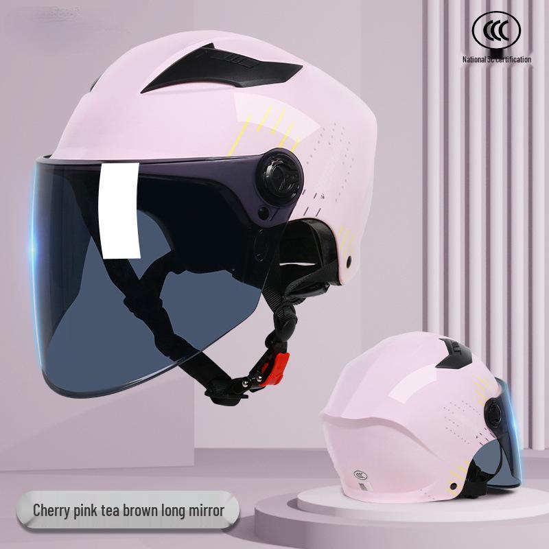 Unisex Certified Electric Motorcycle Helmet - Summer Sunscreen, Meets National Standards