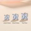 Tezzc D Princess Cut Moissanite Earring 925 Sliver Plated with White Gold Earrings for Women Fine Jewelry Gift