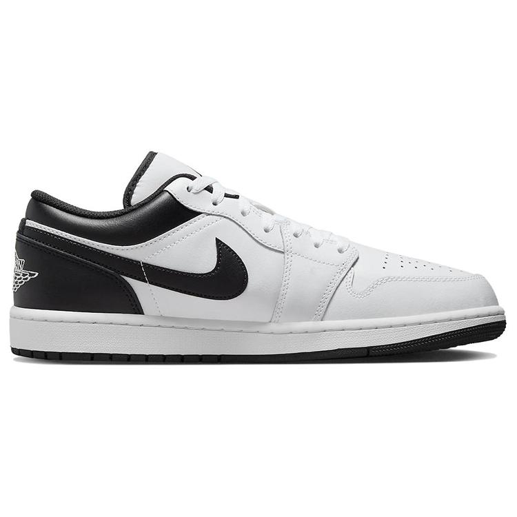 Jordan Air Jordan 1 Slip Resistant Abrasion Resistant Low top Vintage Basketball Shoes Men's White Black 553558-132(Team181-)