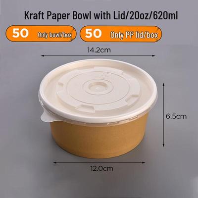 Homeglen Einweg-Kraftpapier-Takeout-Schüsseln mit Deckeln