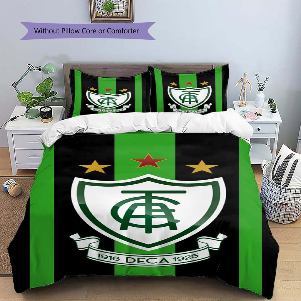 América MG Pattern Bedding Set Quilt Cover Pillowcase Home Decor Gift (1 * Duvet Cover + 2 * Pillowcase, Without Core)