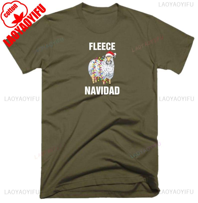 Lovely Fleece Navidad T Shirt Christmas Clothing Funny Rude Offensive Joke Xmas Lights Festive Sheep Birthday Gift Regular Tee