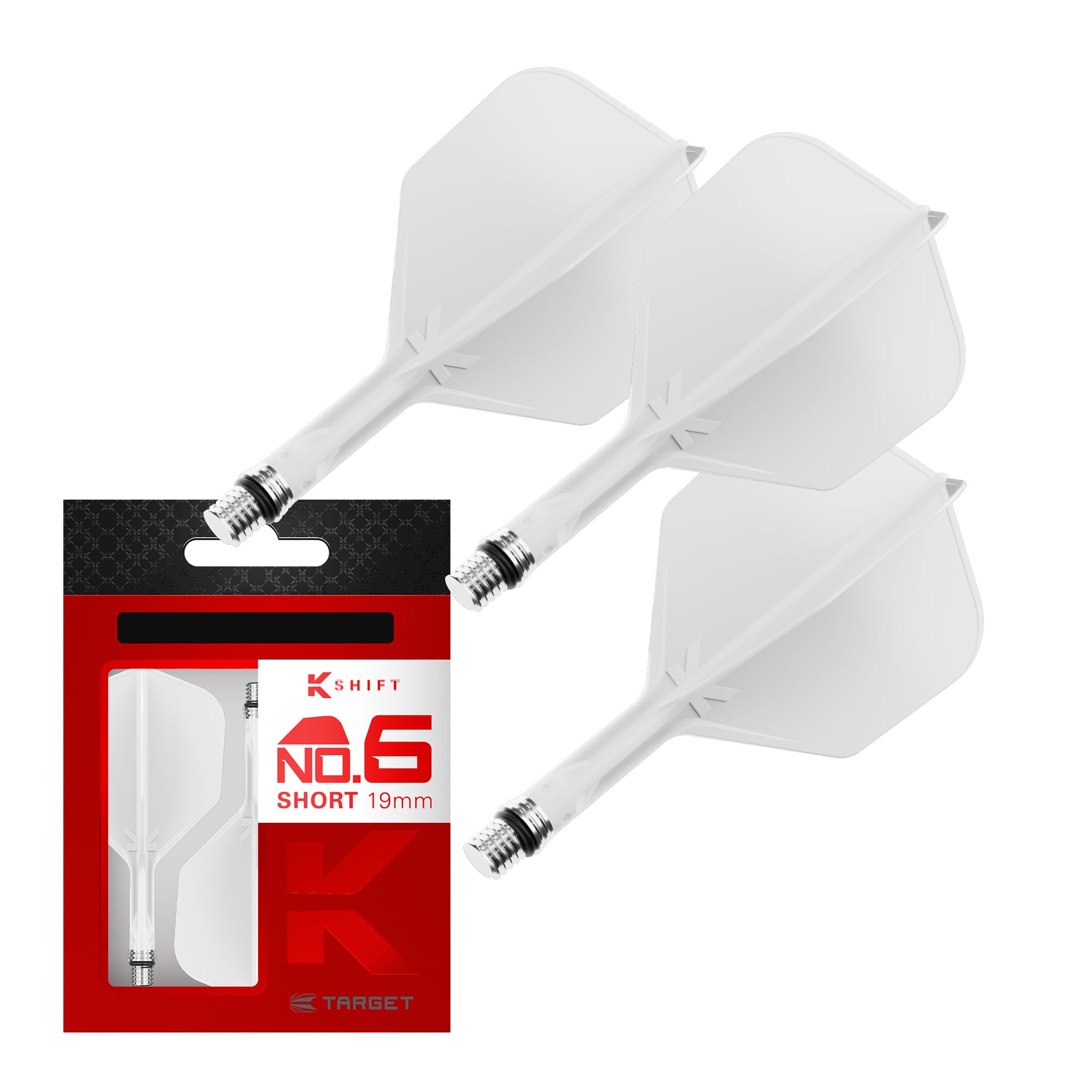 Target Darts K-SHIFT FLIGHT K Shift Flight & Shaft System Shift Spin Base NO6 Shape white 19mm белый