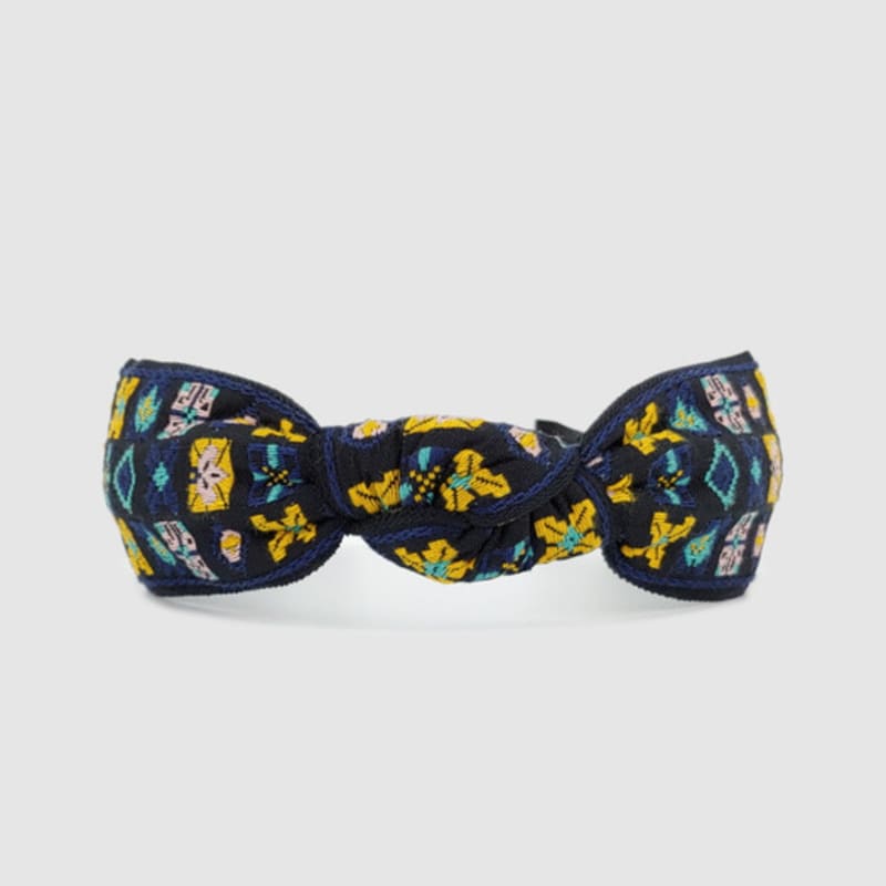 LALA Geometric Diamond Ethnic Hairband - Blue