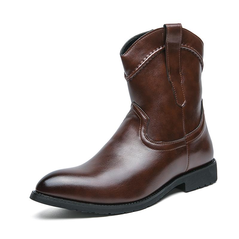 

Высококачественные повседневные кожаные ботинки Мужские трендовые ботинки в стиле вестерн ковбойские ботинки Обувь Мужская уличная обувь с высоким верхом Британские мужские ботинки Удобные 44