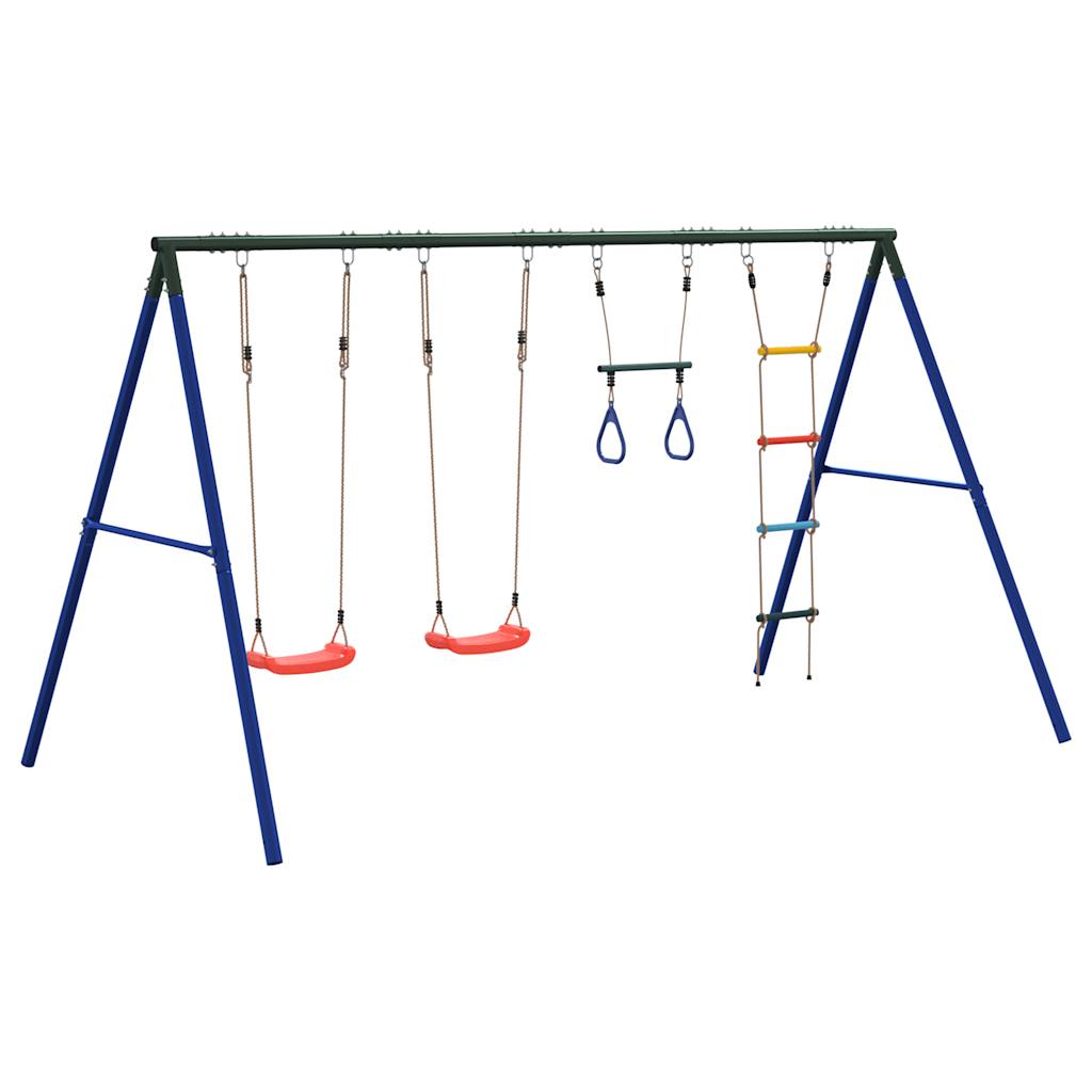 Swing Set with Swing Seats Trapeze Bar and Rope Ladder