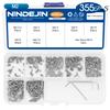 NINDEJIN Flat Point Set Screw Assorment Kit Stainless Steel M2-M10 Hexagon Socket Headless Set Grub Screw Kit with Hex Key