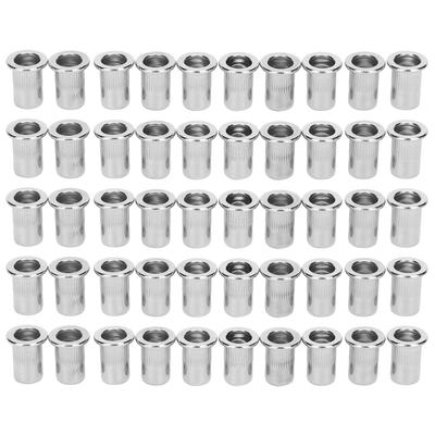 50Pcs Blind Riveting Nuts Set Stainless Steel Ribbed Nut M6 Hardware Accessories
