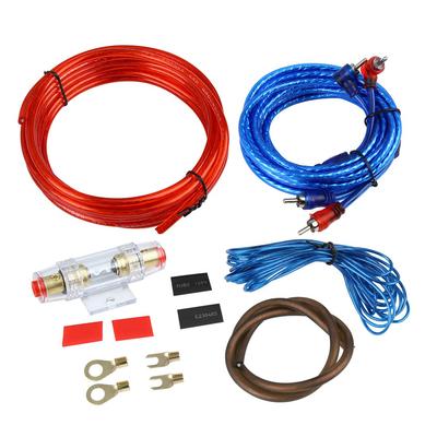 Car Amplifier Wire Kit Audio Subwoofer RCA Power Cable Fuse Set Universal