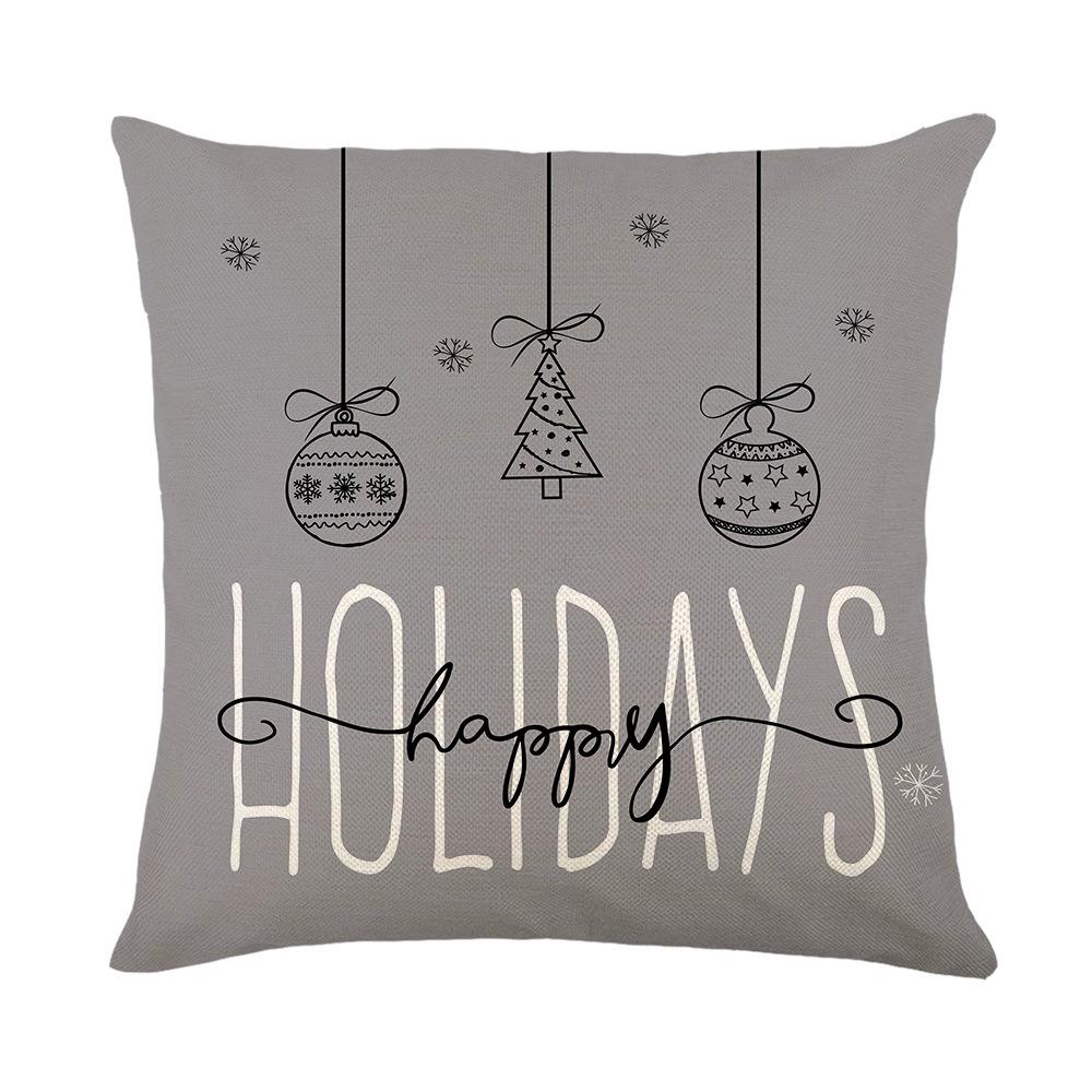 

New Christmas Snowman Snowflake Print Pillow Cover Polyester Home Living Room Cushion Cover Bedroom Cushion Pillow 45 * 45Cm (without pillow core)