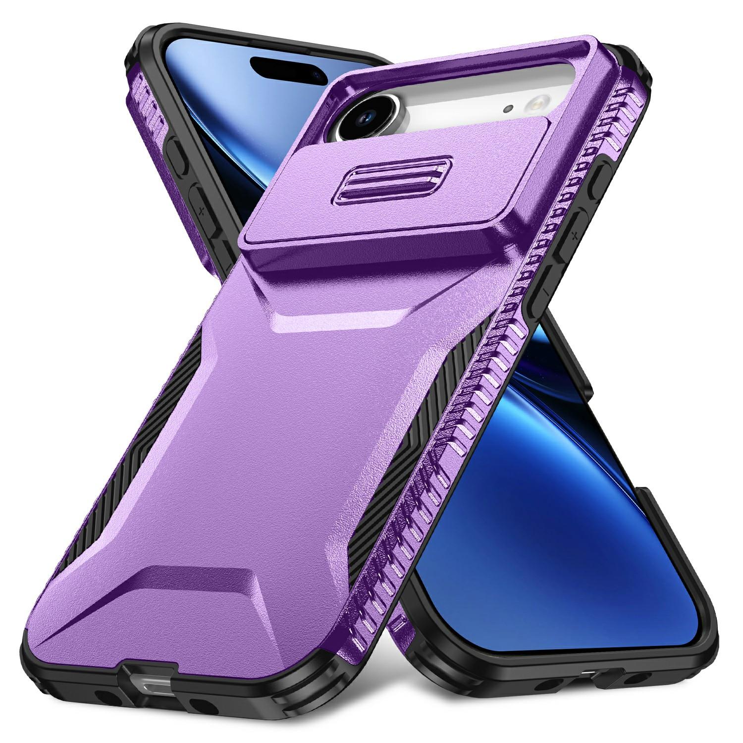 

For iPhone 17 Air Case Camshield TPU+PC Phone Cover Non-Slip Side Edge Purple