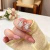 Silver needle super flash zircon bow stud earrings light luxury high sense exquisite earrings fashion sweet wind show face small earrings