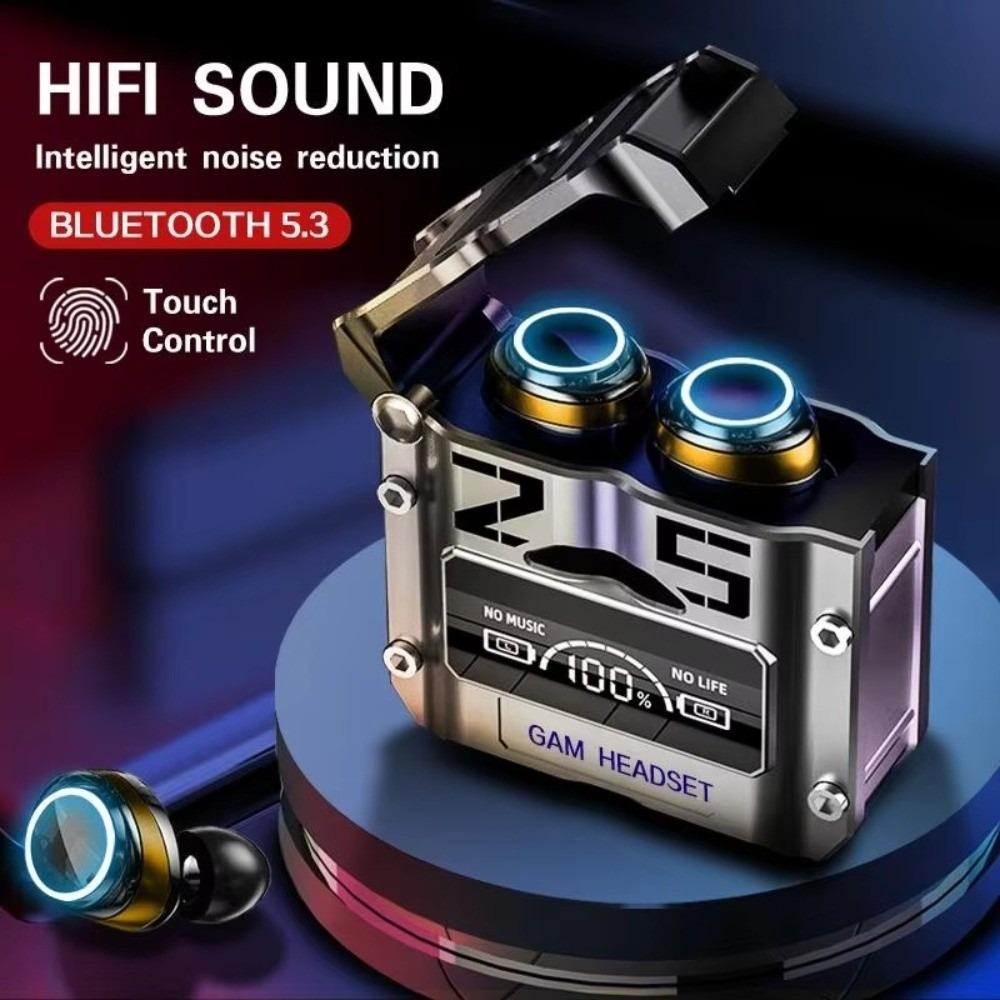 Mecha Design Noise Reduction Earbuds Long Battery Life Stereo Headset Travel Use