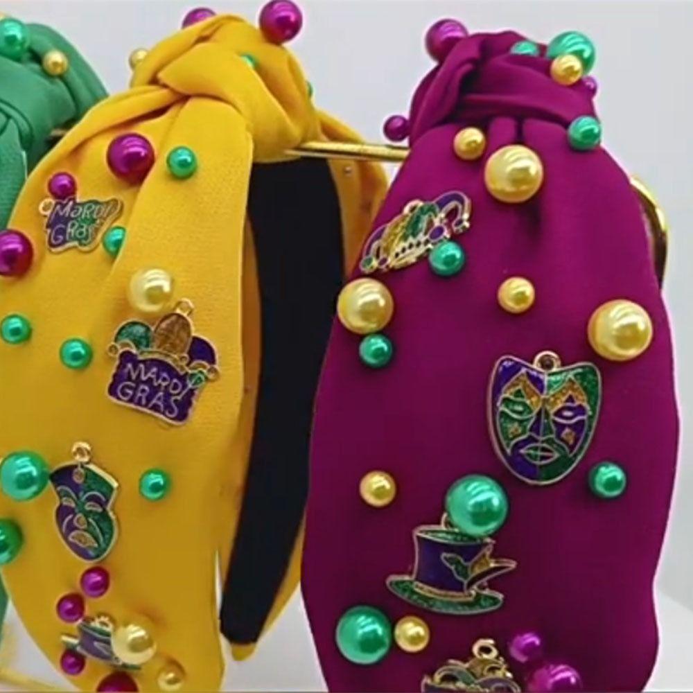 Creative Carnival Party Hairband Hand Sewn Crystal Beads Hair Band  Holiday