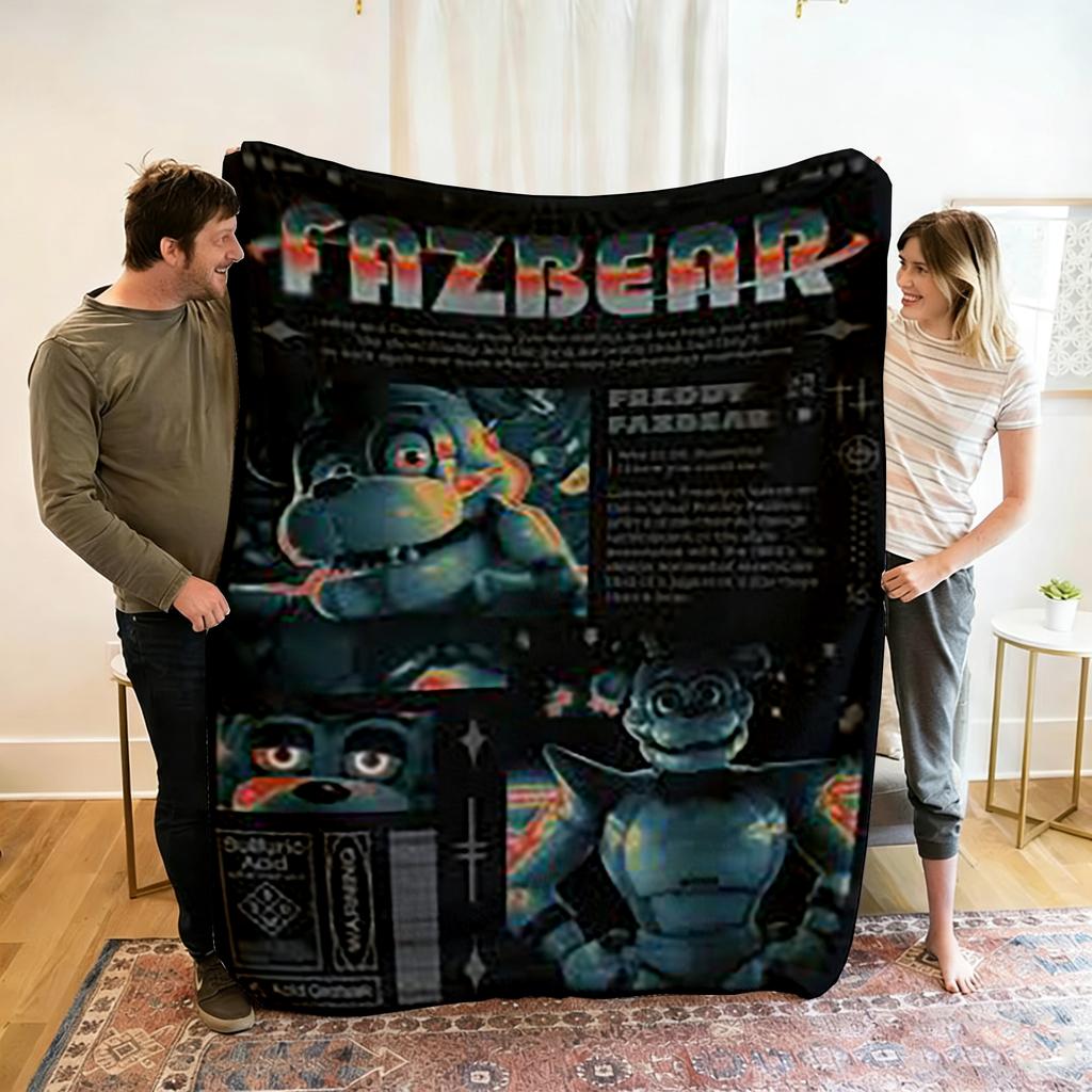 Fnaf Five-nights-At-Freddys Children Warm Soft Anime Blankets for Sofa Bed Cover Blanket Suitable for Birthday Souvenir Gifts