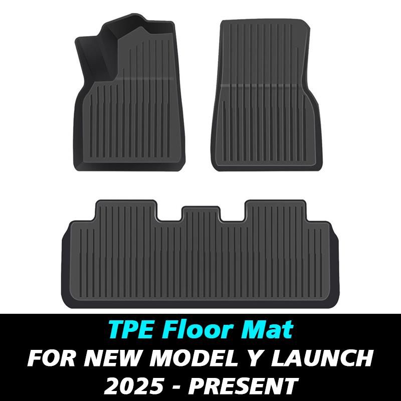 For New Tesla Model Y Launch 2025+ Juniper TPE Floor Mats & Cargo Liner All Weather Trunk Mats Floor Liner Seat Backrest Mats